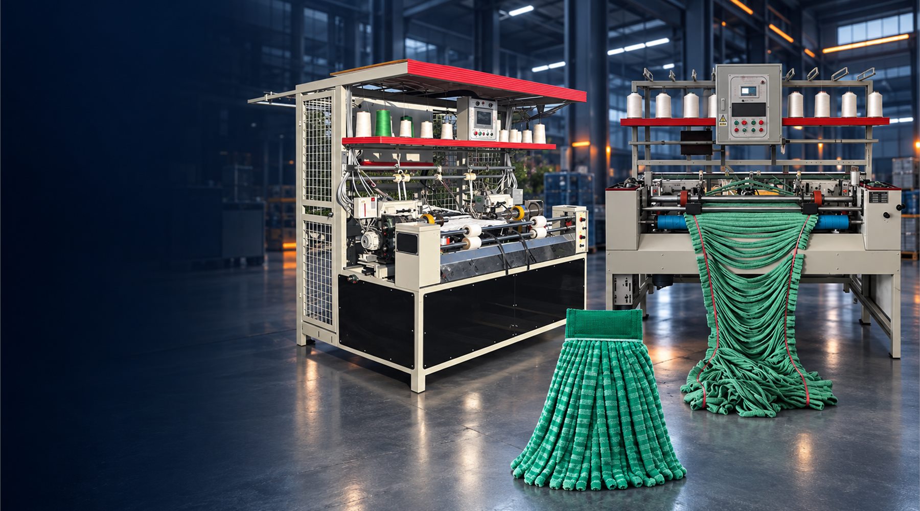 Automatic loop and microfiber mop machines for different markets