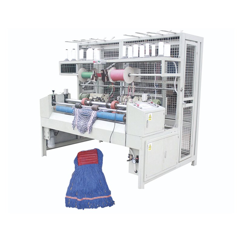 Automatic loop mop making machine with finished blue loop mop