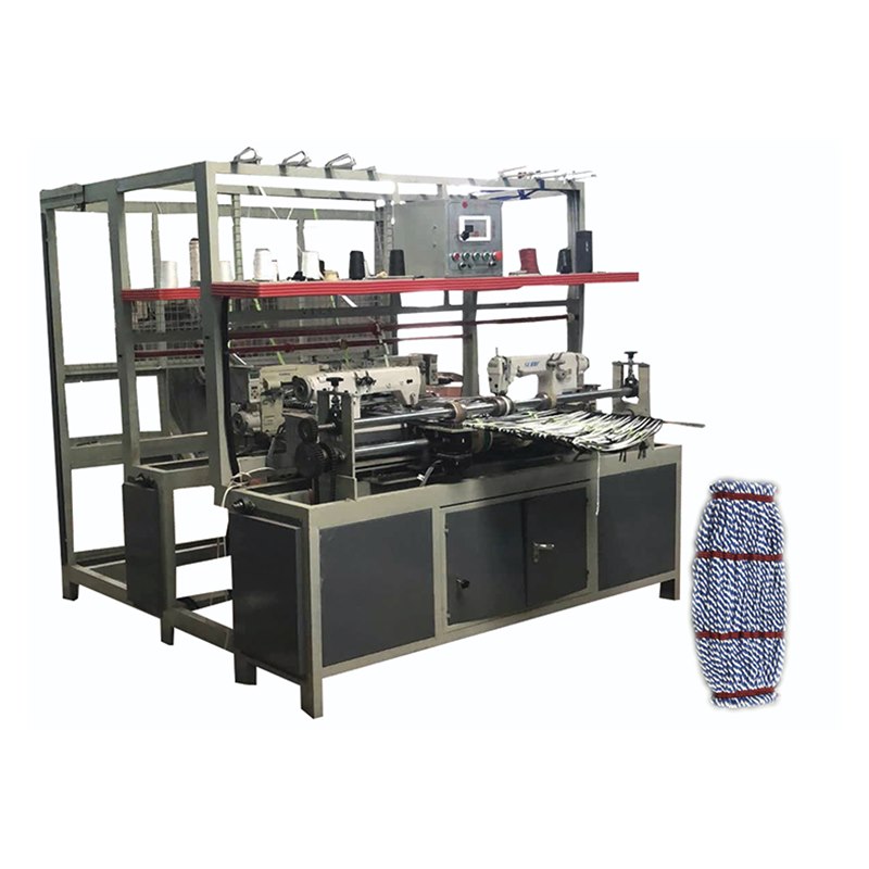 Automatic loop mop production machine with finished mop sample