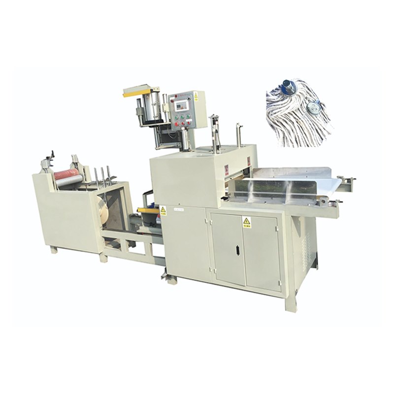 Automatic mop socket assembly and cutting machine