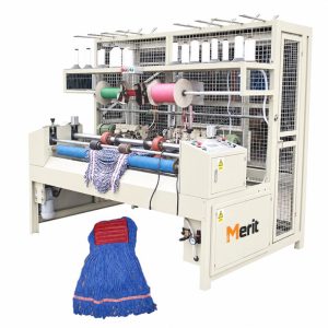 Automatic loop mop making machine with finished blue loop mop